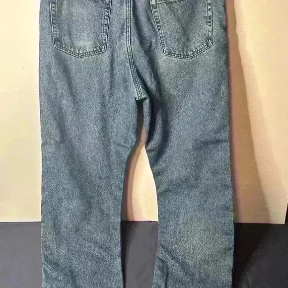 Flannel Lined LL Bean Mens Blue Jeans Actual 32x27 Straight Leg - Picture 6 of 16